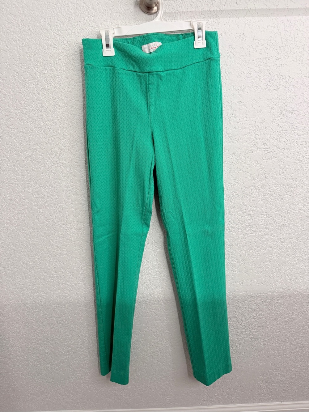 Margaret M Emerald Green Textured Slimming Pant Size M